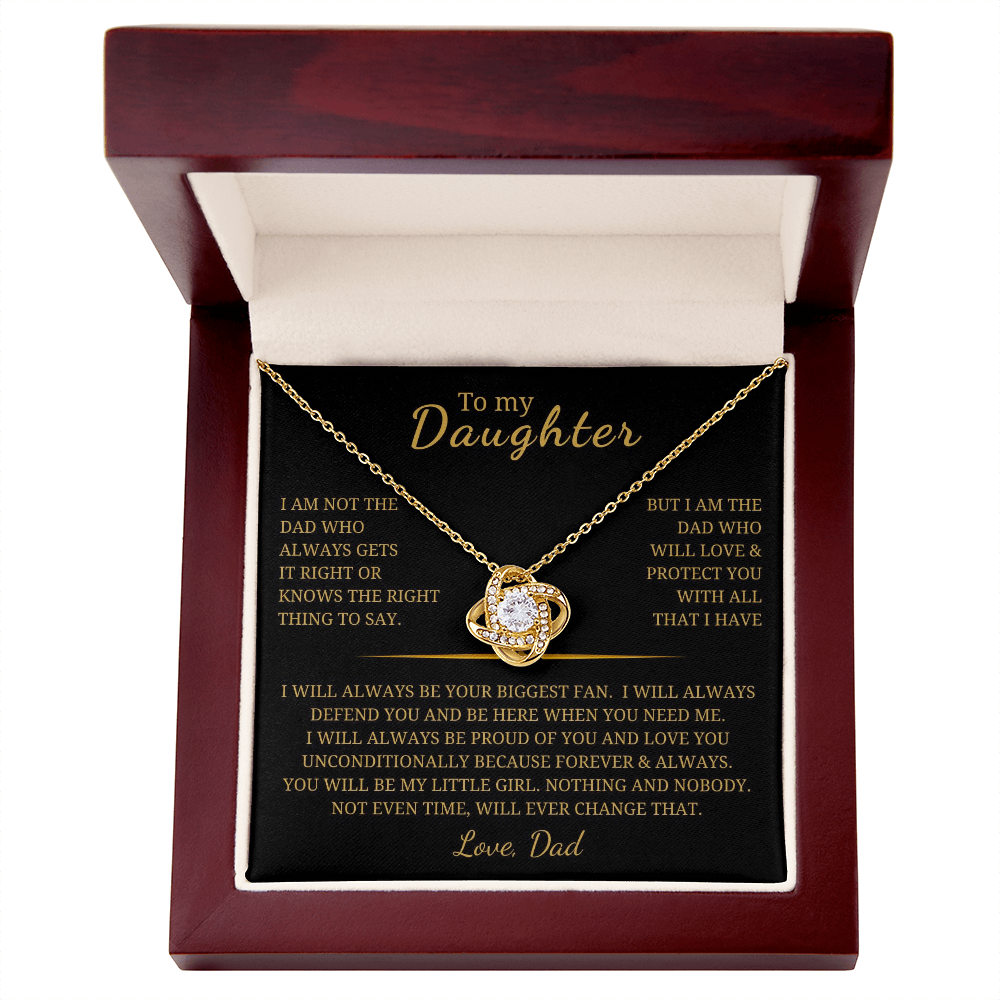 To My Daughter Love Knot Necklace