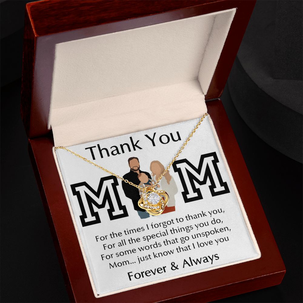 Thank You Mom Love Knot Necklace