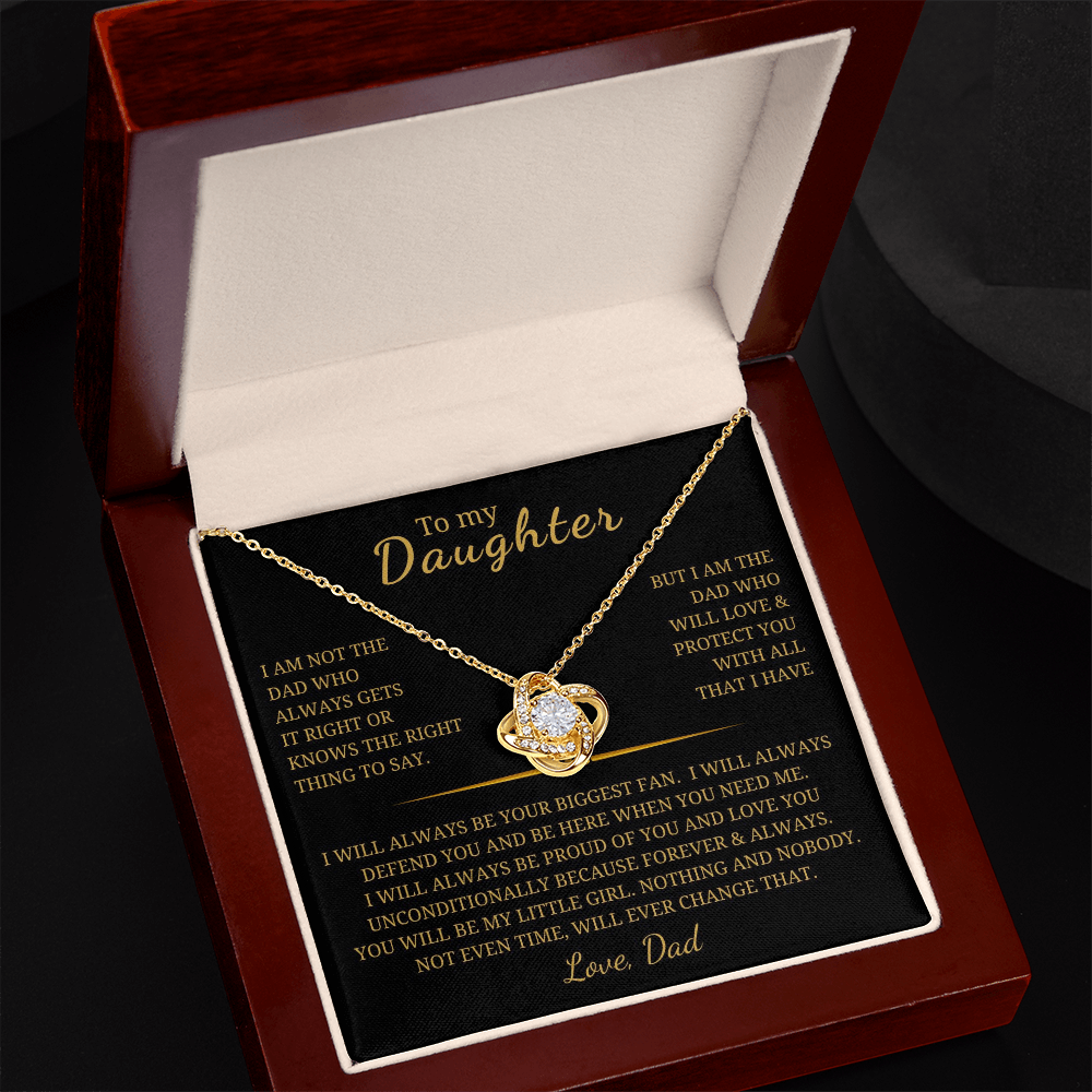 To My Daughter Love Knot Necklace