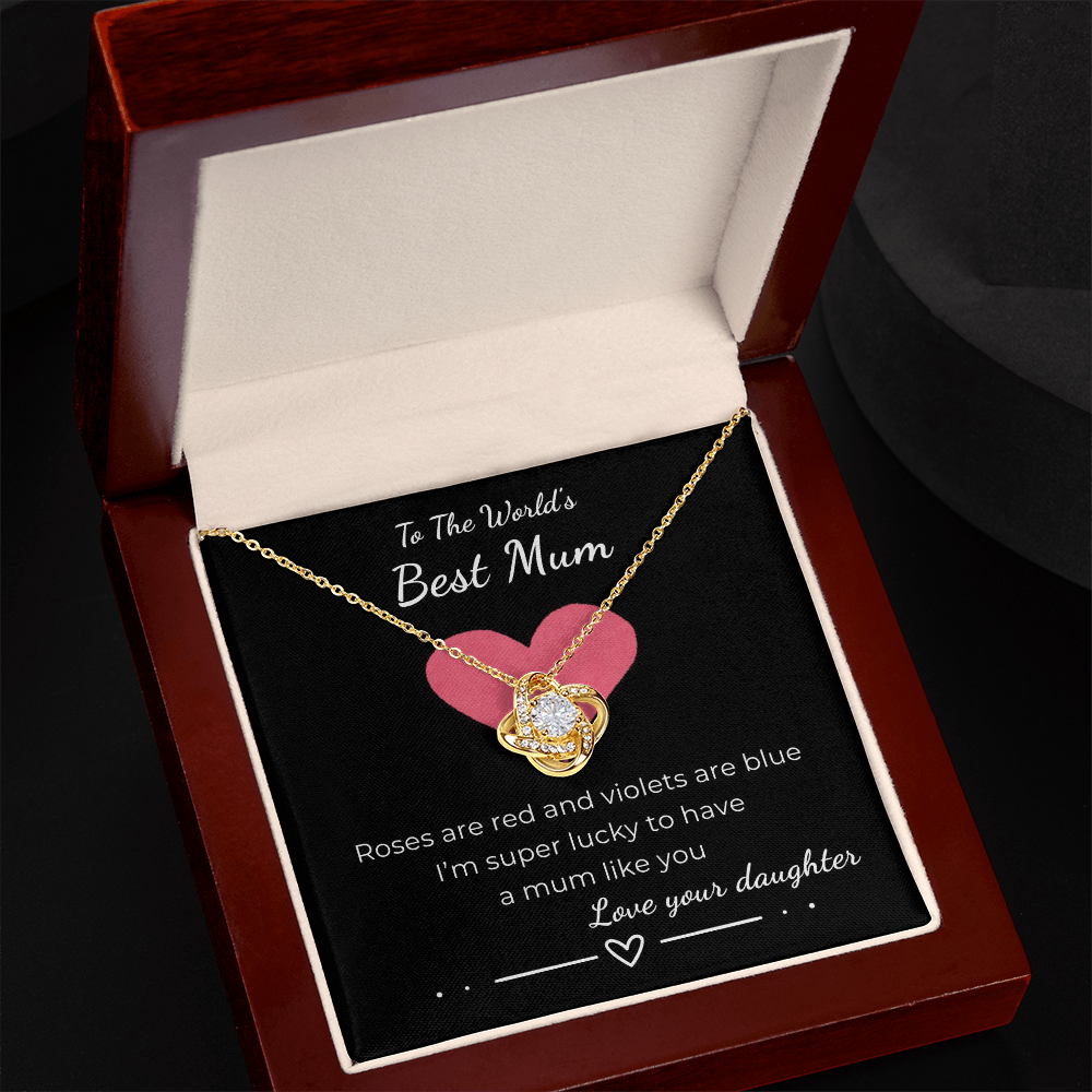 To The World's Best Mom Love Knot Necklace