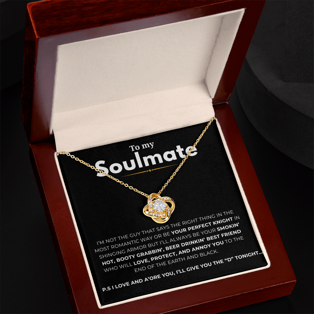 To My Soulmate Love Knot Necklace