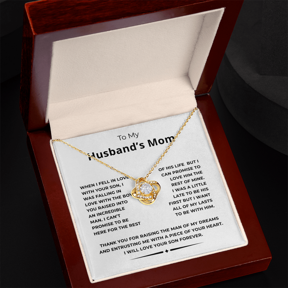 To My Husband's Mom Love Knot Necklace
