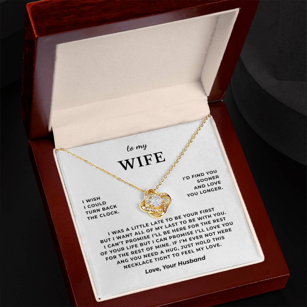 To My Wife Interlocking Hearts Necklace