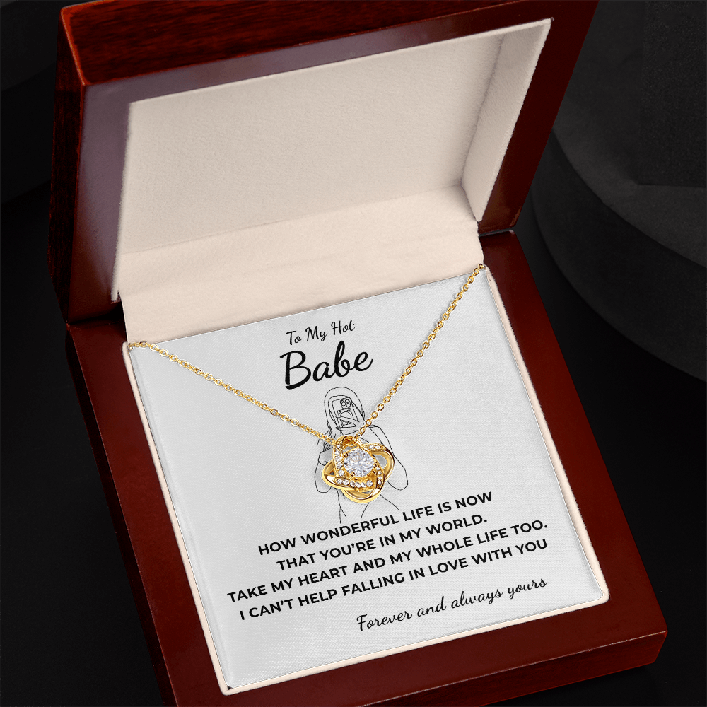 To My Hot Babe Love Knot Necklace