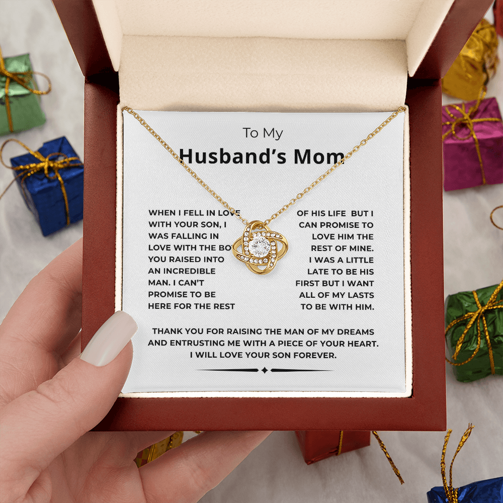 To My Husband's Mom Love Knot Necklace