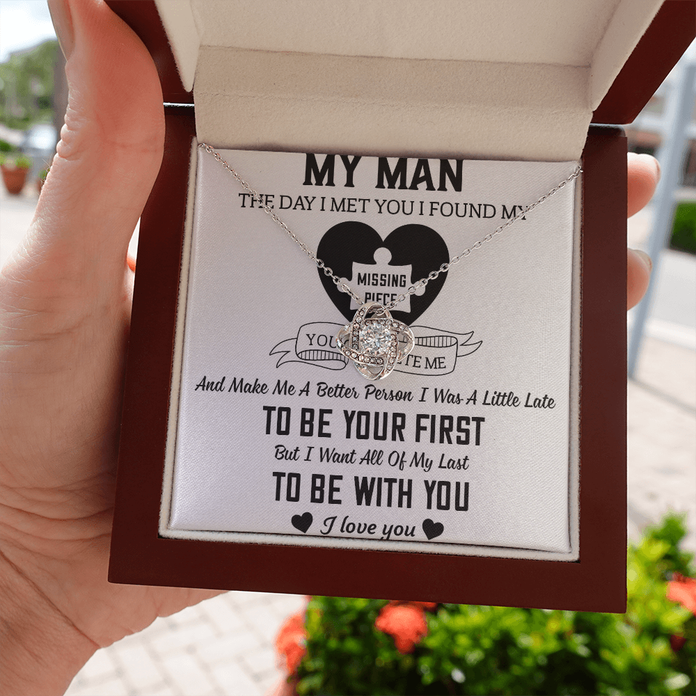 To My Man Love Knot Necklace