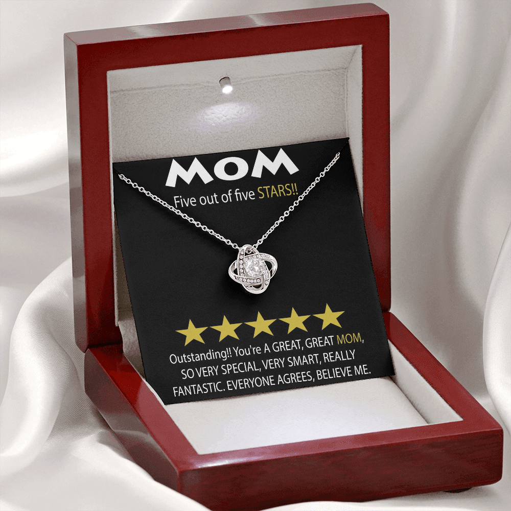 Mom 5 Stars Love Knot Necklace