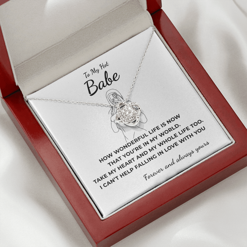 To My Hot Babe Love Knot Necklace