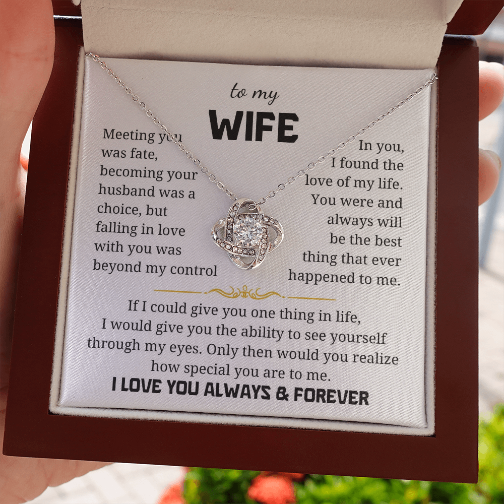 To My Wife Love Knot Necklace