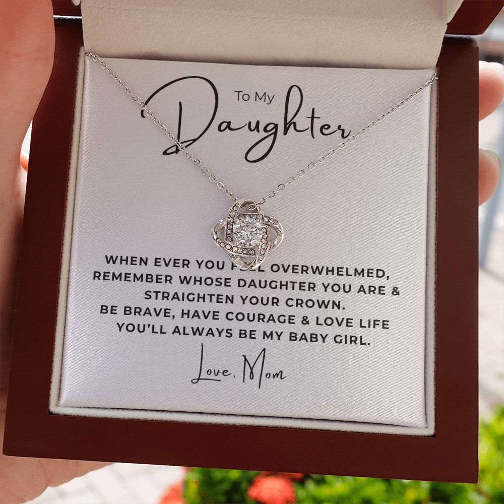 To My Daughter Love Knot Necklace
