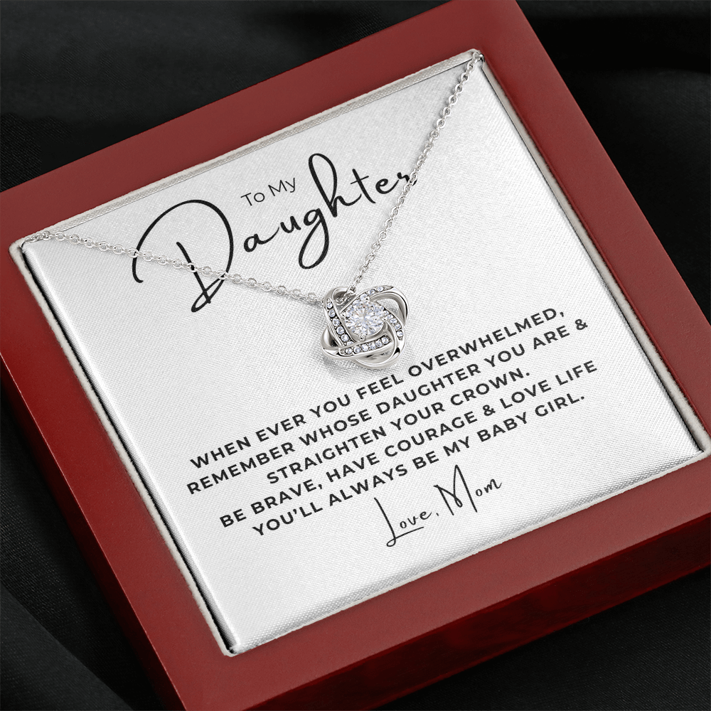 To My Daughter Love Knot Necklace