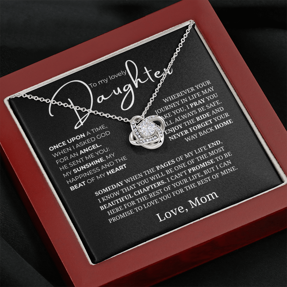 To My Daughter Love Knot Necklace