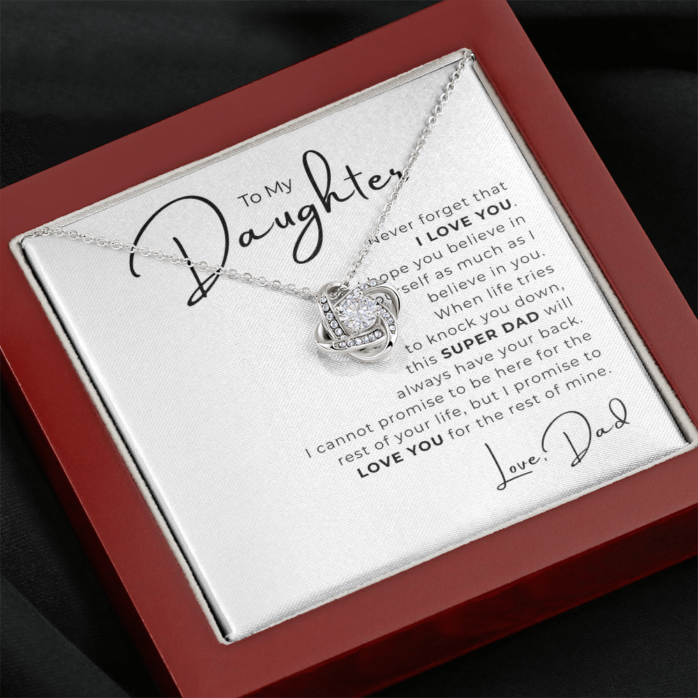 To My Daughter Love Knot Necklace