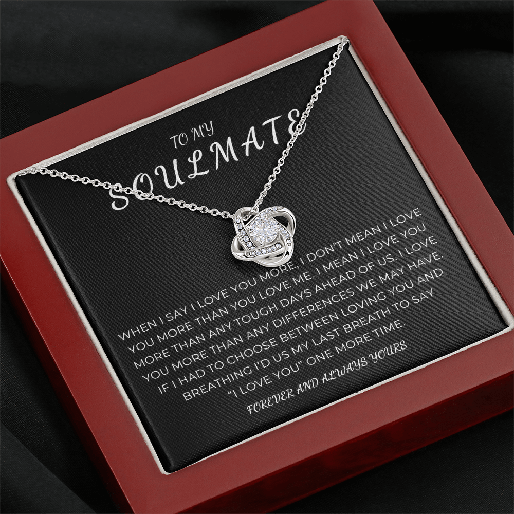 To My Soulmate Love Knot Necklace