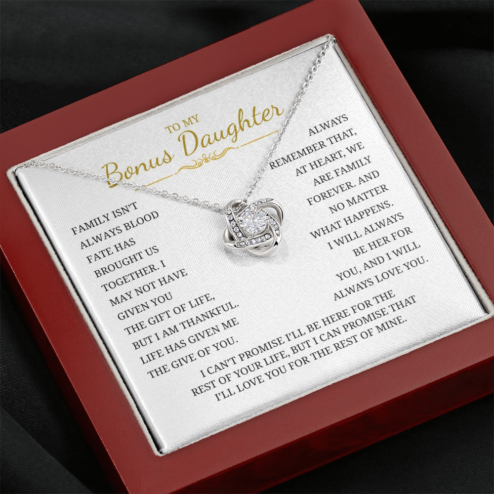 To My Daughter Love Knot Necklace