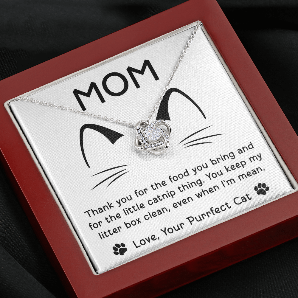 Purrfect Cat Love Knot Necklace