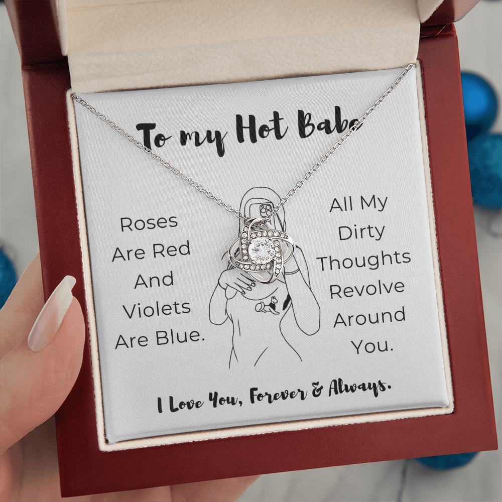 To My Hot Babe Love Knot Necklace