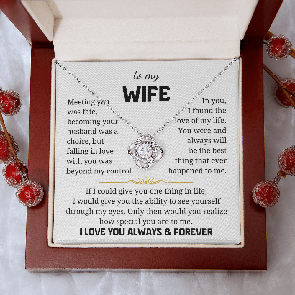 To My Wife Love Knot Necklace