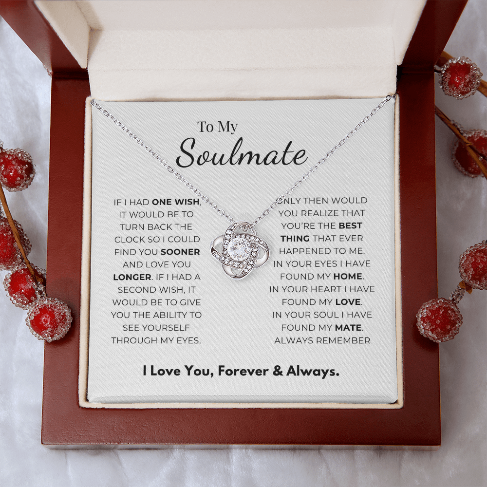To My Soulmate Love Knot Necklace