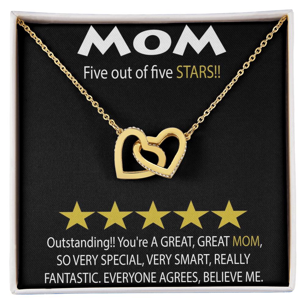 Mom 5 Stars Interlocking Hearts Necklace