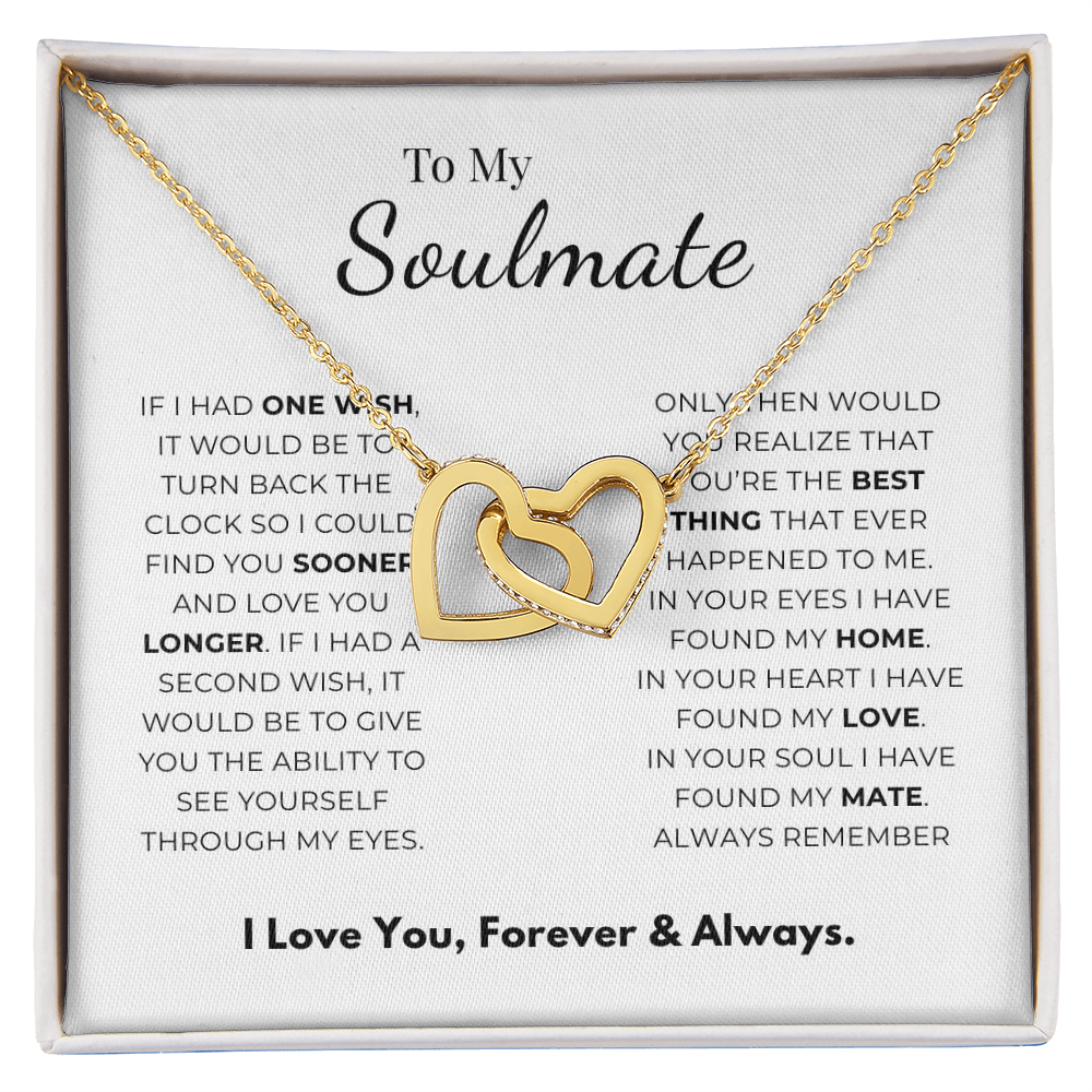 To My Soulmate Interlocking Hearts Necklace