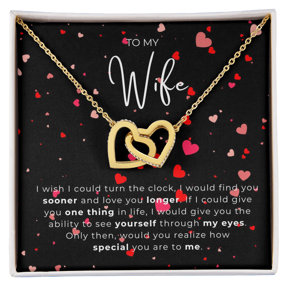 To My Wife Interlocking Hearts Necklace