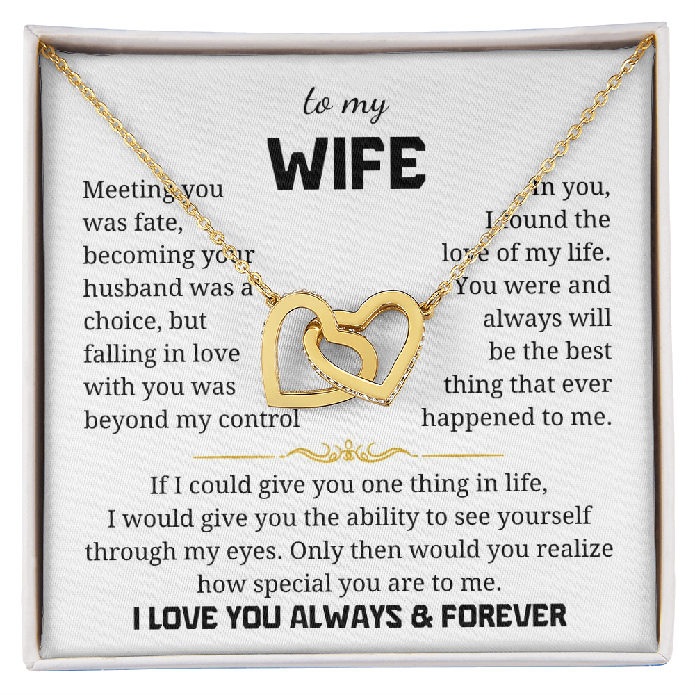To My Wife Interlocking Hearts Necklace