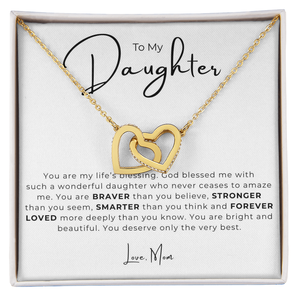 To My Daughter Interlocking Hearts Necklace