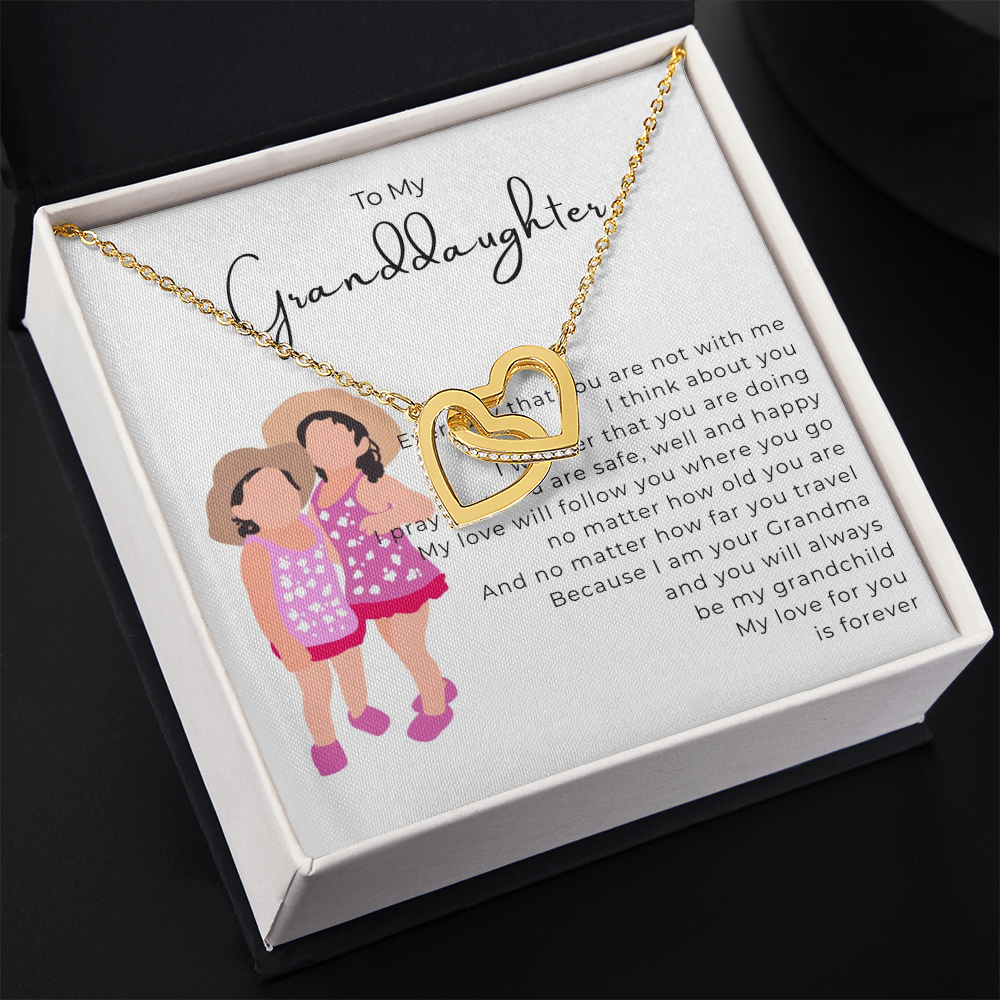 To My Granddaughter Interlocking Hearts Necklace