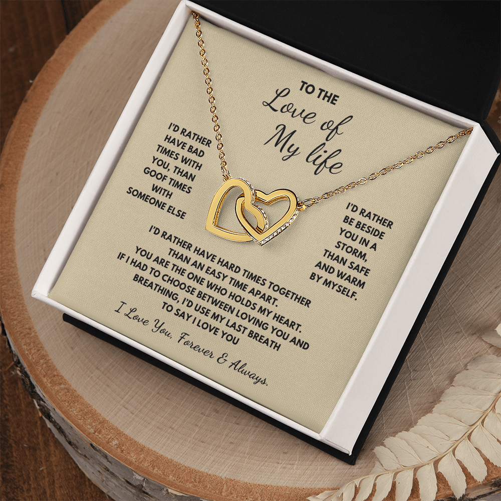 To The Love of My Life Interlocking Hearts Necklace