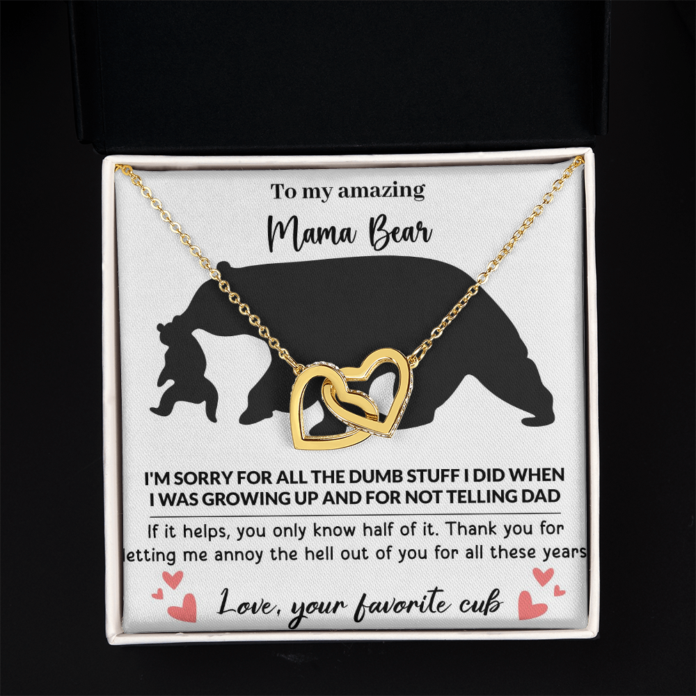 Mama Bear Interlocking Hearts Necklace
