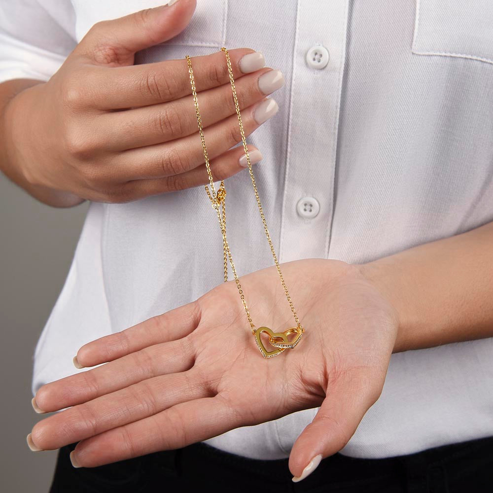 Mom Thank You Interlocking Hearts Necklace