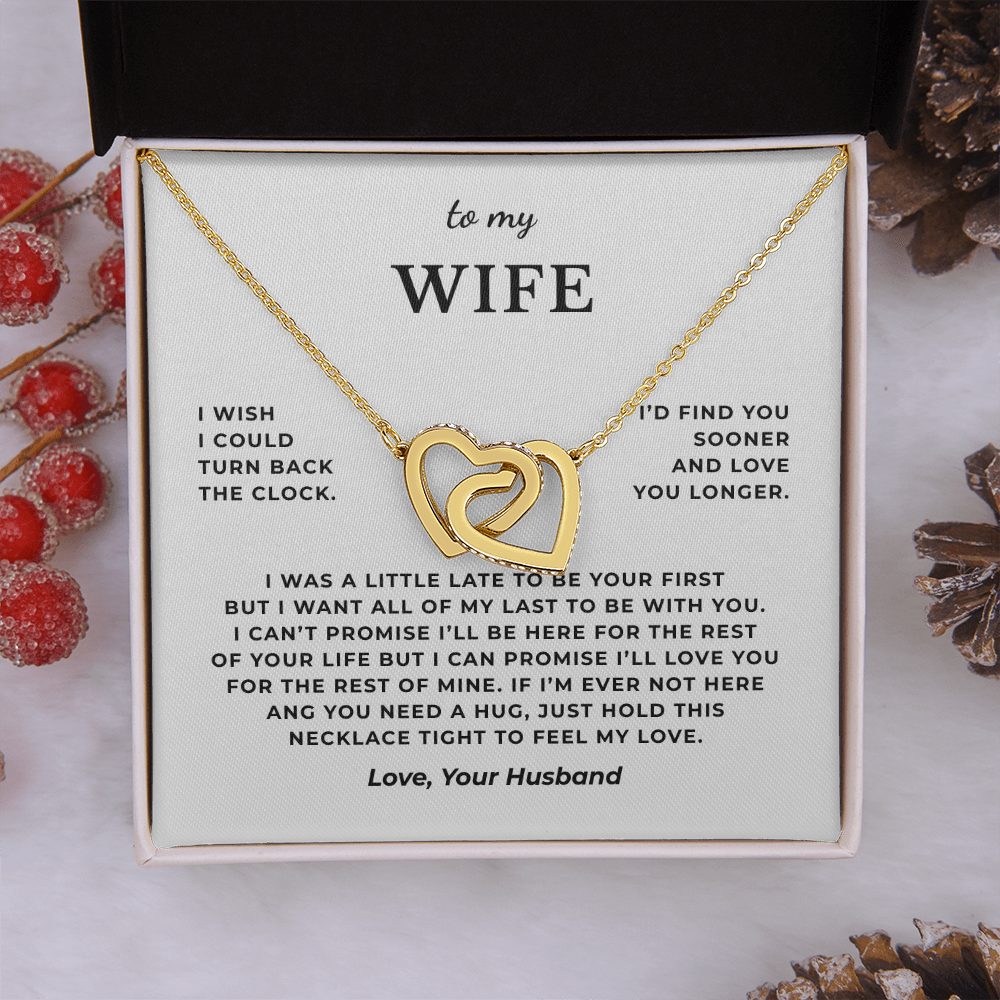 To My Wife Interlocking Hearts Necklace
