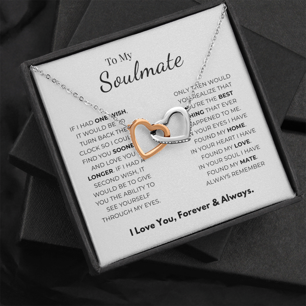 To My Soulmate Interlocking Hearts Necklace