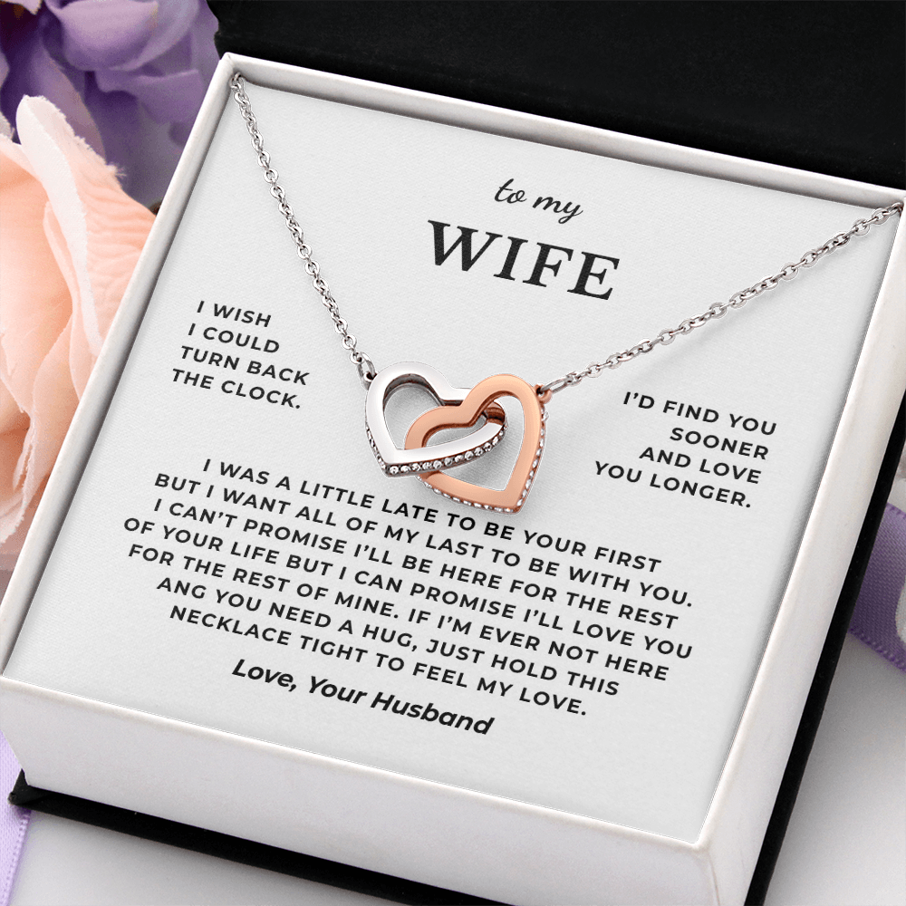 To My Wife Interlocking Hearts Necklace