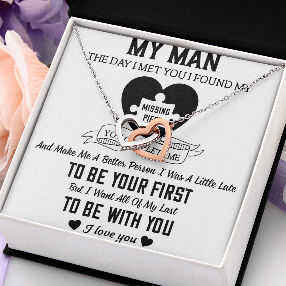 To My Man Interlocking Hearts Necklace