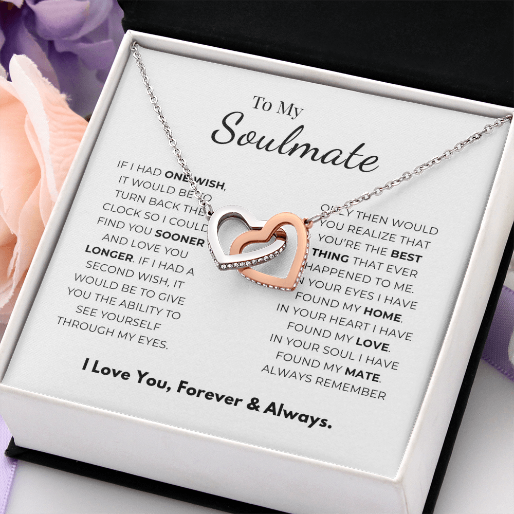 To My Soulmate Interlocking Hearts Necklace