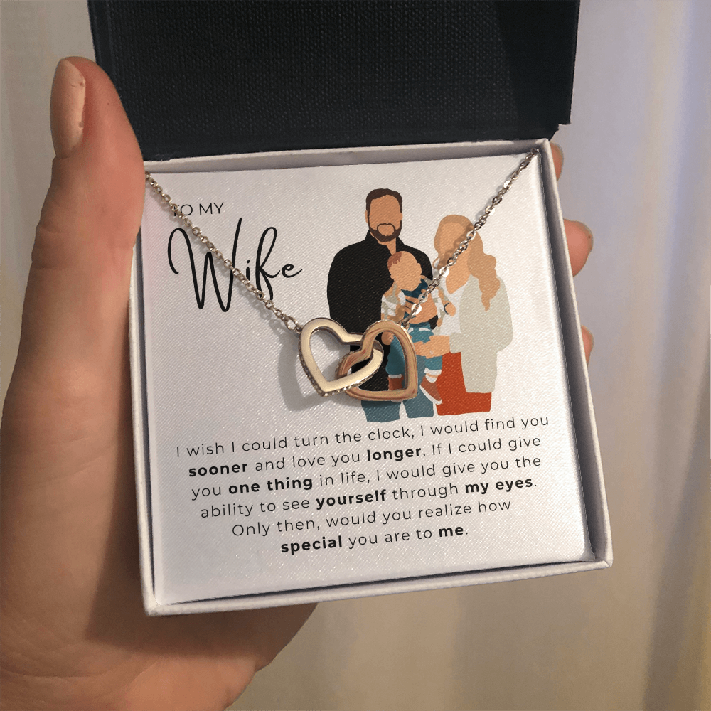 To My Wife Interlocking Hearts Necklace