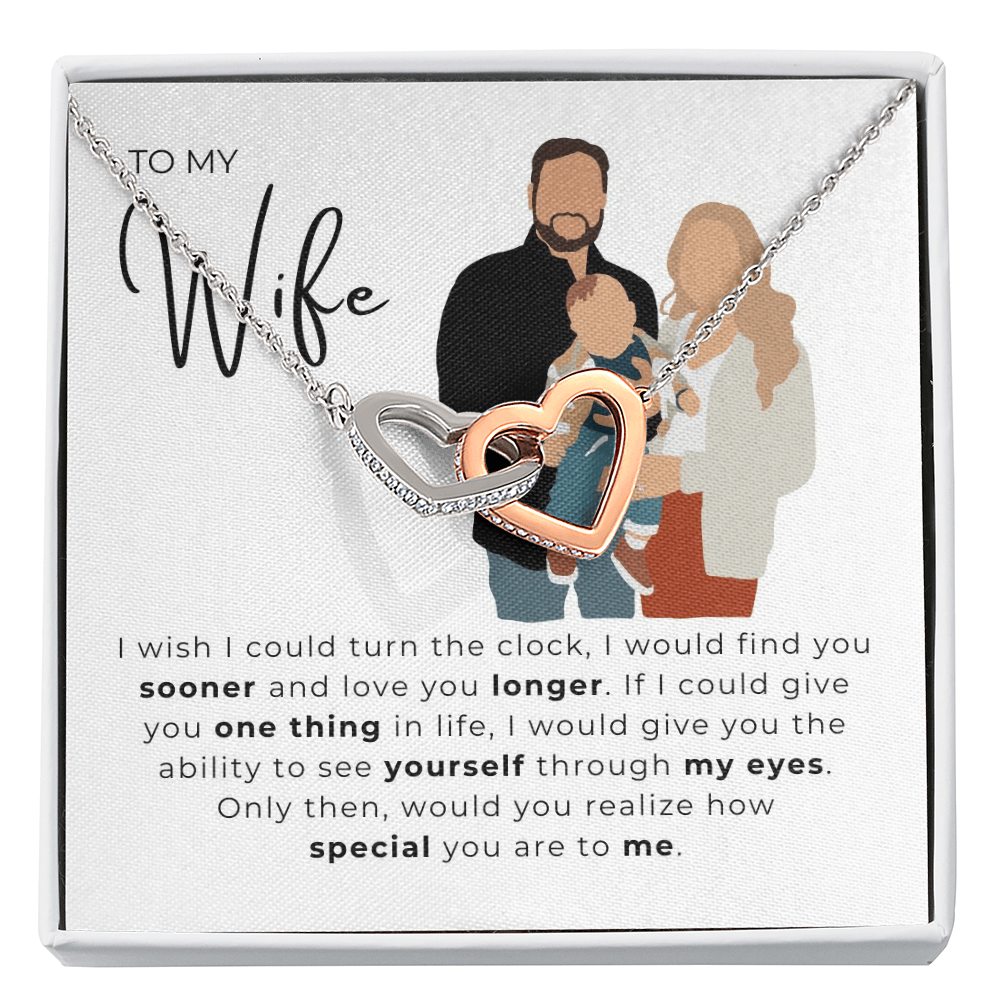 To My Wife Interlocking Hearts Necklace