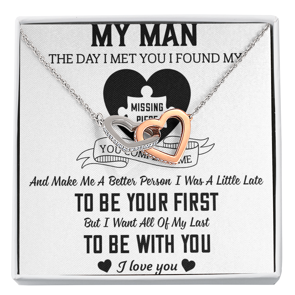 To My Man Interlocking Hearts Necklace