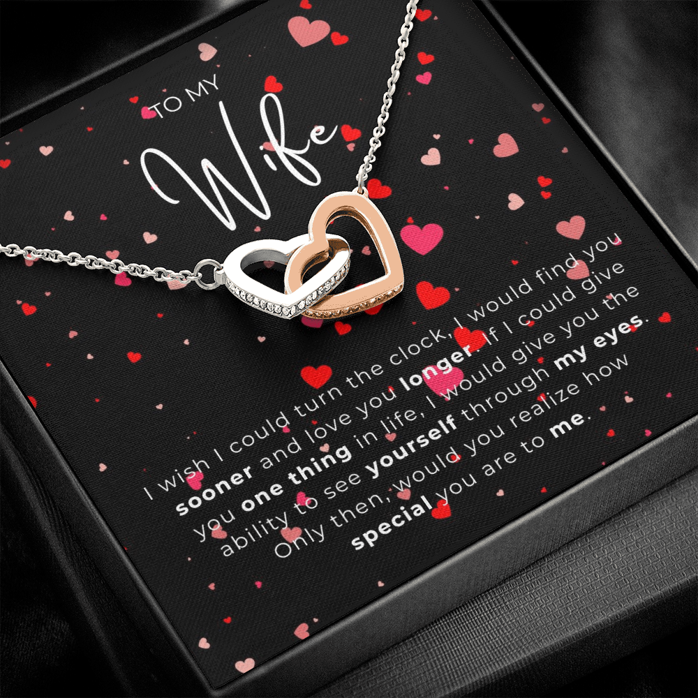 To My Wife Interlocking Hearts Necklace
