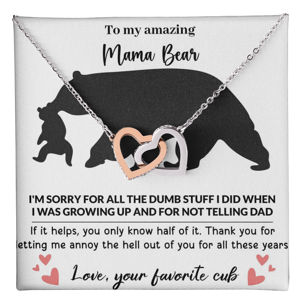 Mama Bear Interlocking Hearts Necklace