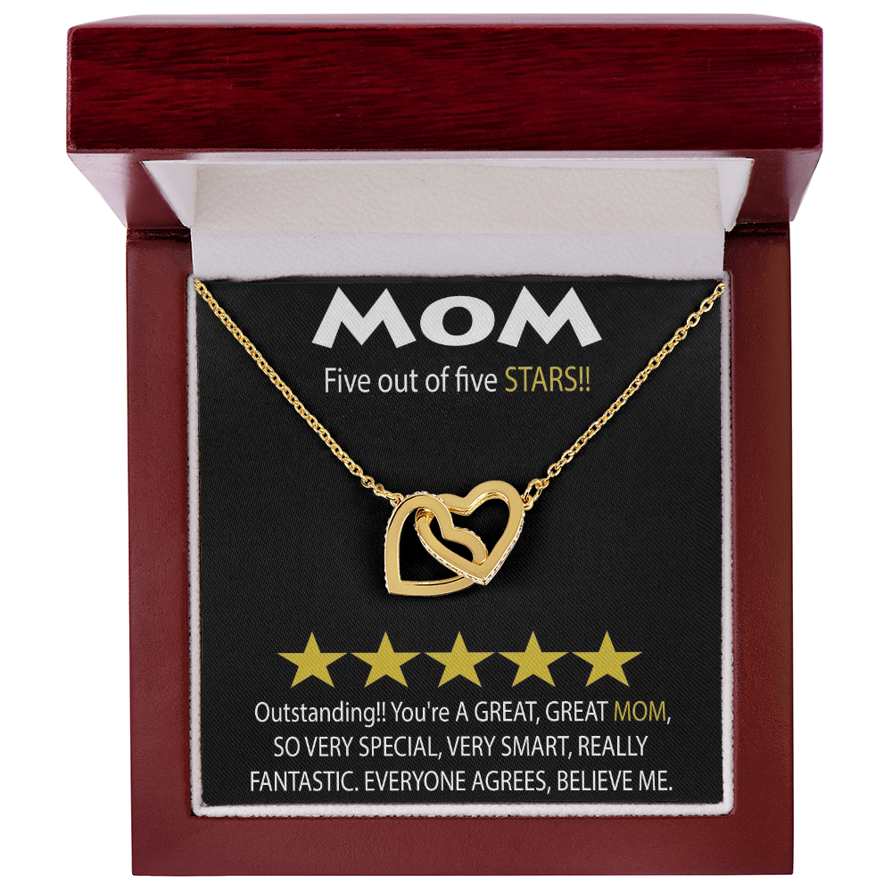 Mom 5 Stars Interlocking Hearts Necklace