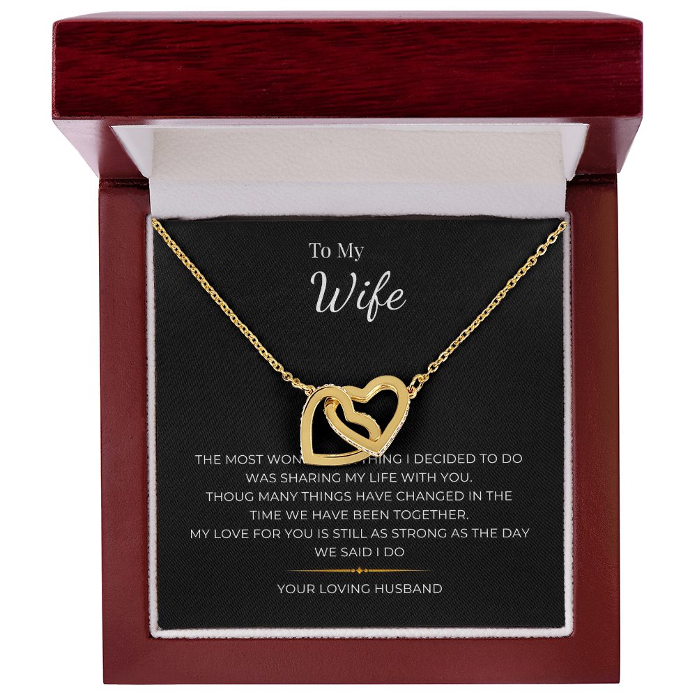 To My Wife Interlocking Hearts Necklace