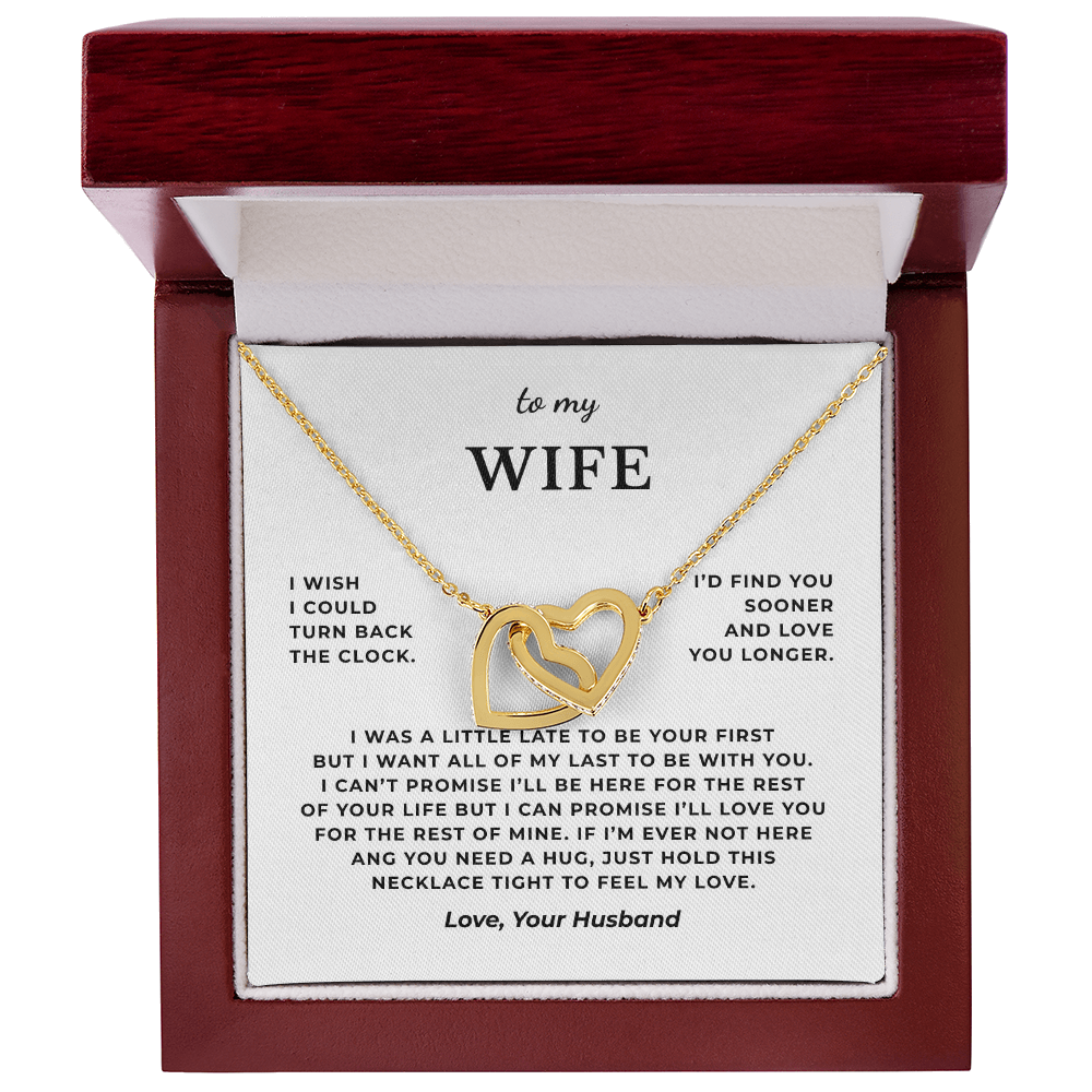 To My Wife Interlocking Hearts Necklace