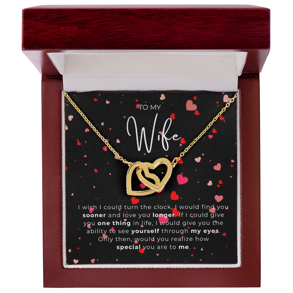 To My Wife Interlocking Hearts Necklace