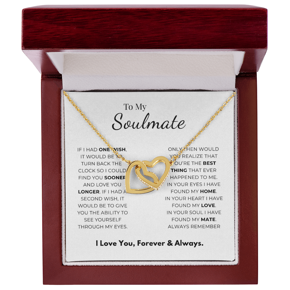 To My Soulmate Interlocking Hearts Necklace