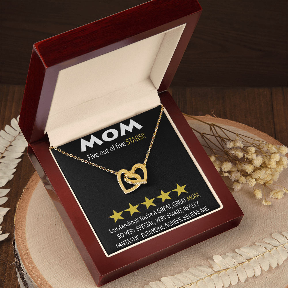 Mom 5 Stars Interlocking Hearts Necklace