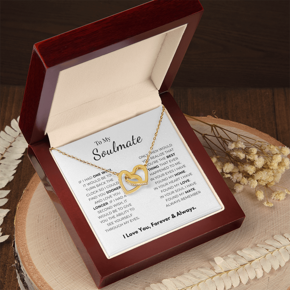 To My Soulmate Interlocking Hearts Necklace