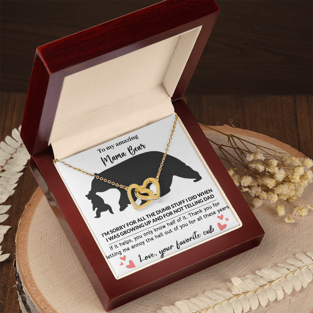 Mama Bear Interlocking Hearts Necklace